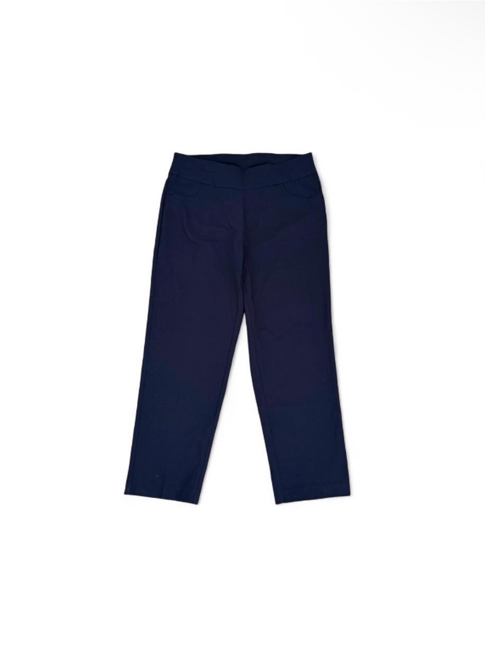 Ruby Rd. Navy Wide Leg Pull-On Pants